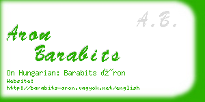 aron barabits business card